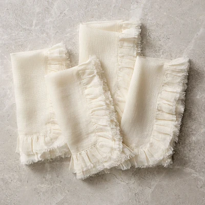 Abigail Ruffle Linen Napkin Sets | West Elm