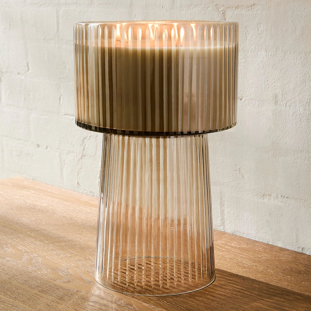 Luster Glass Pedestal Candles – Iced Elm & Bergamot | West