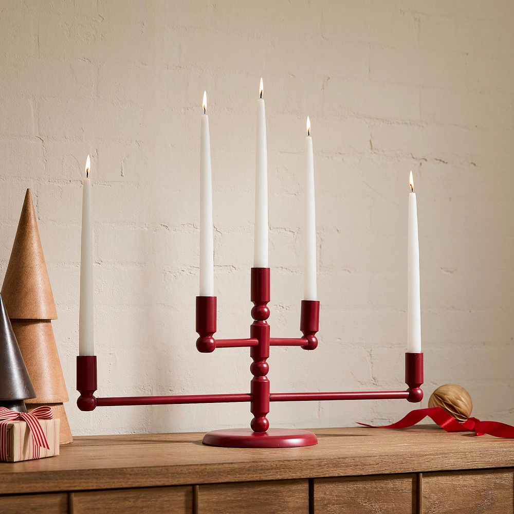 Red Metal Candelabra | West Elm