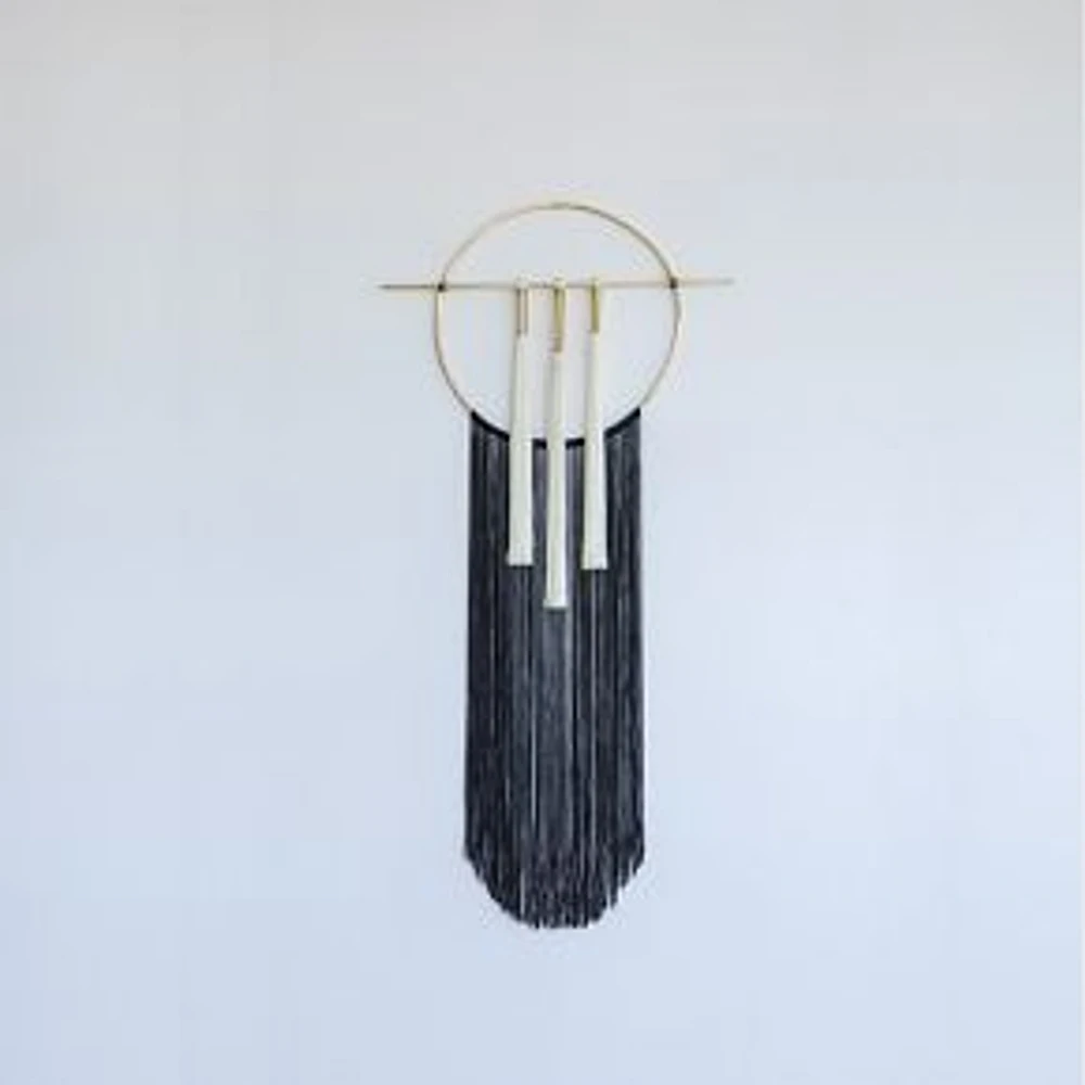 Aurea Wall Hanging, Valag3, Brass/Black, 22X43