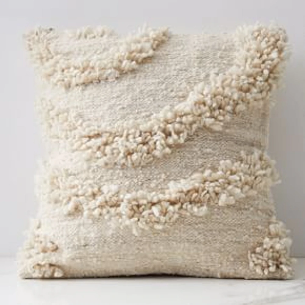 Wool Pillow Cover, Tierra 1, White