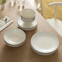 Oyku Stoneware Dinnerware, Beige, Set of 16