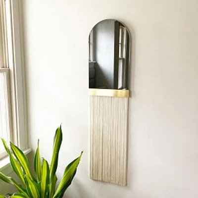 Candice Luter Svara Mirror, Ivory & Smokey Gray, 38"x12"x38"