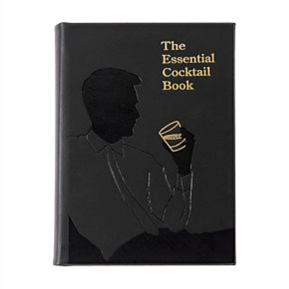 The Essential Cocktail Book, Bonded Leather, Black