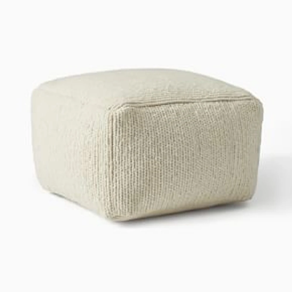 Mini Twist Pouf, 22"x22"x13", Alabaster