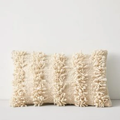 Wool Pillow Cover, Tierra 2, White