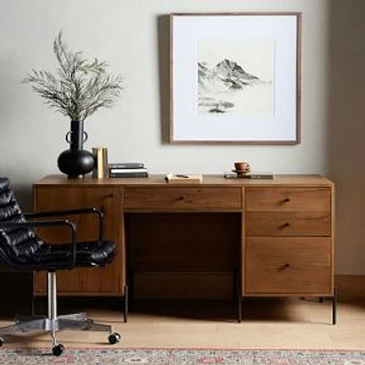 Veda Executive Desk-Amber Oak Resin