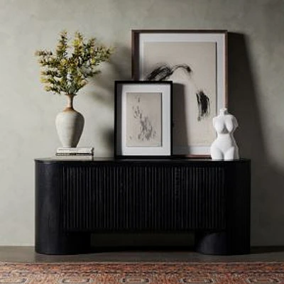 Walke Media Console-Black Marble