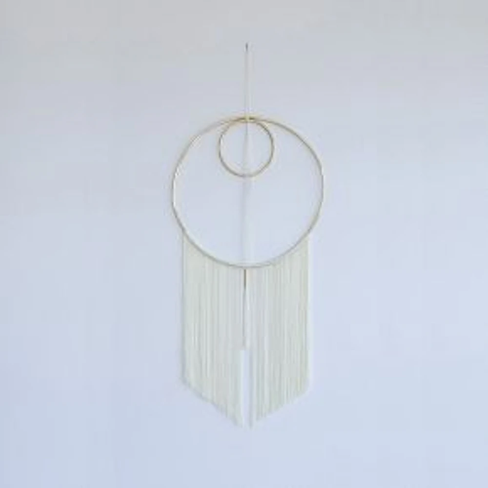 Aurea Wall Hanging, Alat, Brass/White, 17.5X38