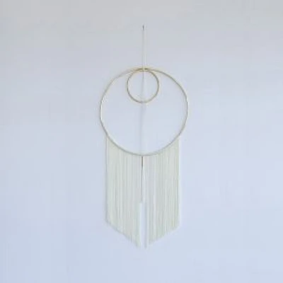 Aurea Wall Hanging, Alat, Brass/White, 17.5X38