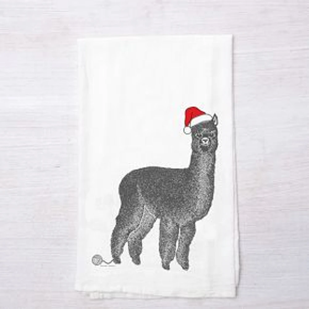 Santa Alpaca Towel Set Of 2