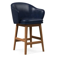 Wayne Leather Swivel Bar & Counter Stools | West Elm