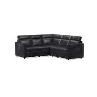 Harris Motion Reclining Leather 5-Piece L-Shaped Sectional (95") | West Elm