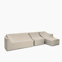 Porto 3 Piecec Sectional Set 4: Left Arm Sofa + Armless Single Right Chaise Protective Cover