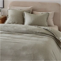 European Flax Linen Ruffle Duvet Cover & Shams | West Elm