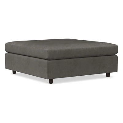 Easton Leather Ottoman | West Elm