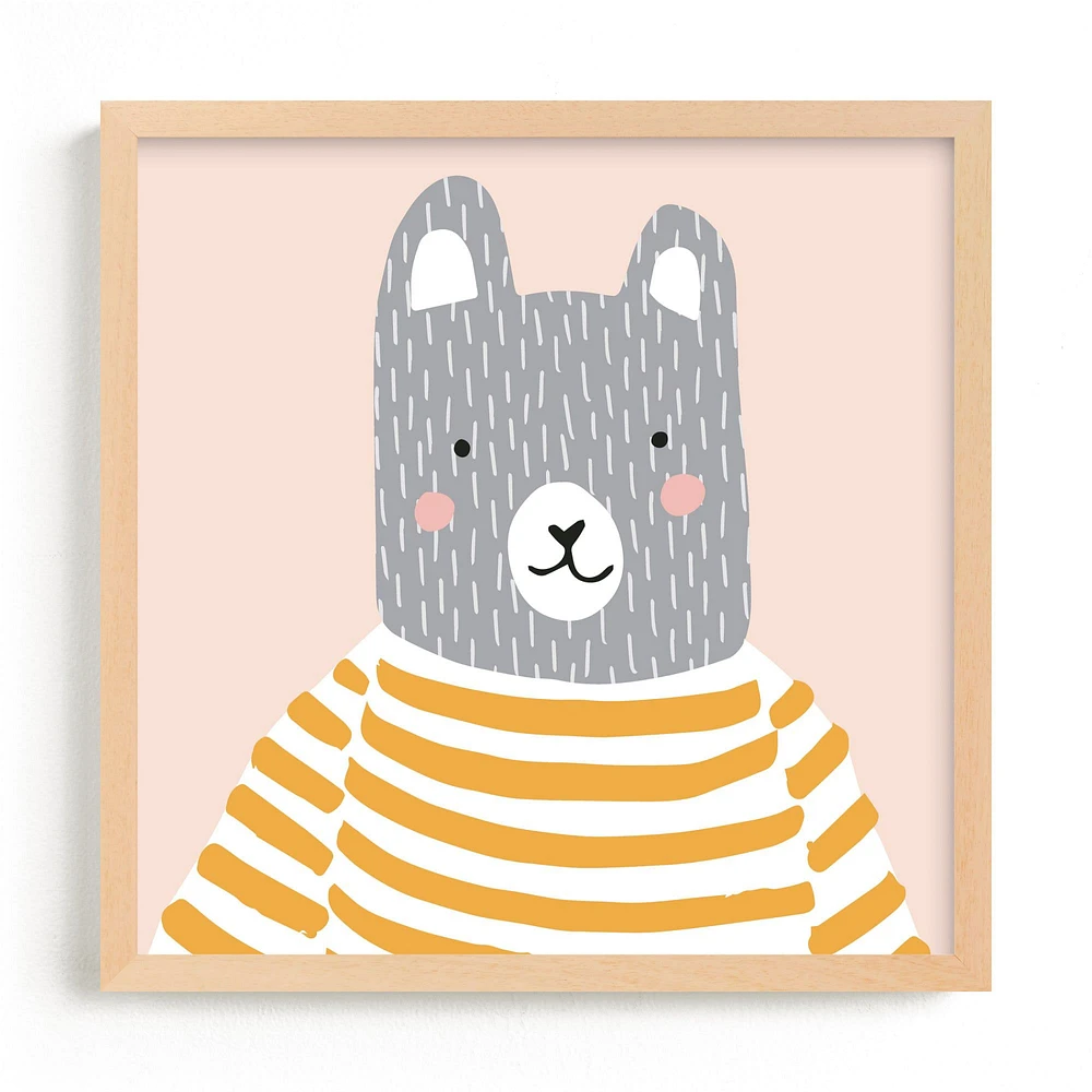 Stripe Top Bear Framed Wall Art by Minted for West Elm Kids |