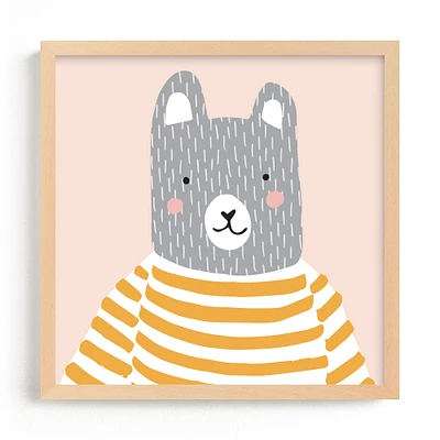 Stripe Top Bear Framed Wall Art by Minted for West Elm Kids |