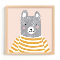 Stripe Top Bear Framed Wall Art by Minted for West Elm Kids |