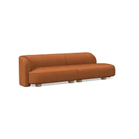 Laurent Leather 2-Piece Bumper Sofa (122.5") | West Elm