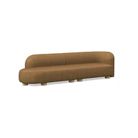 Laurent Leather 2-Piece Bumper Sofa (122.5") | West Elm