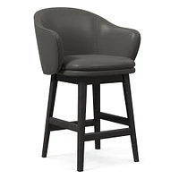 Wayne Leather Swivel Bar & Counter Stools | West Elm