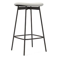 Modern Petal Backless Counter Stool - Leather | West Elm