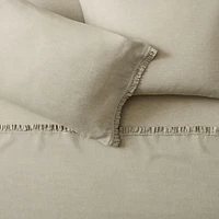 European Flax Linen Ruffle Sheet Set & Pillowcases | West Elm