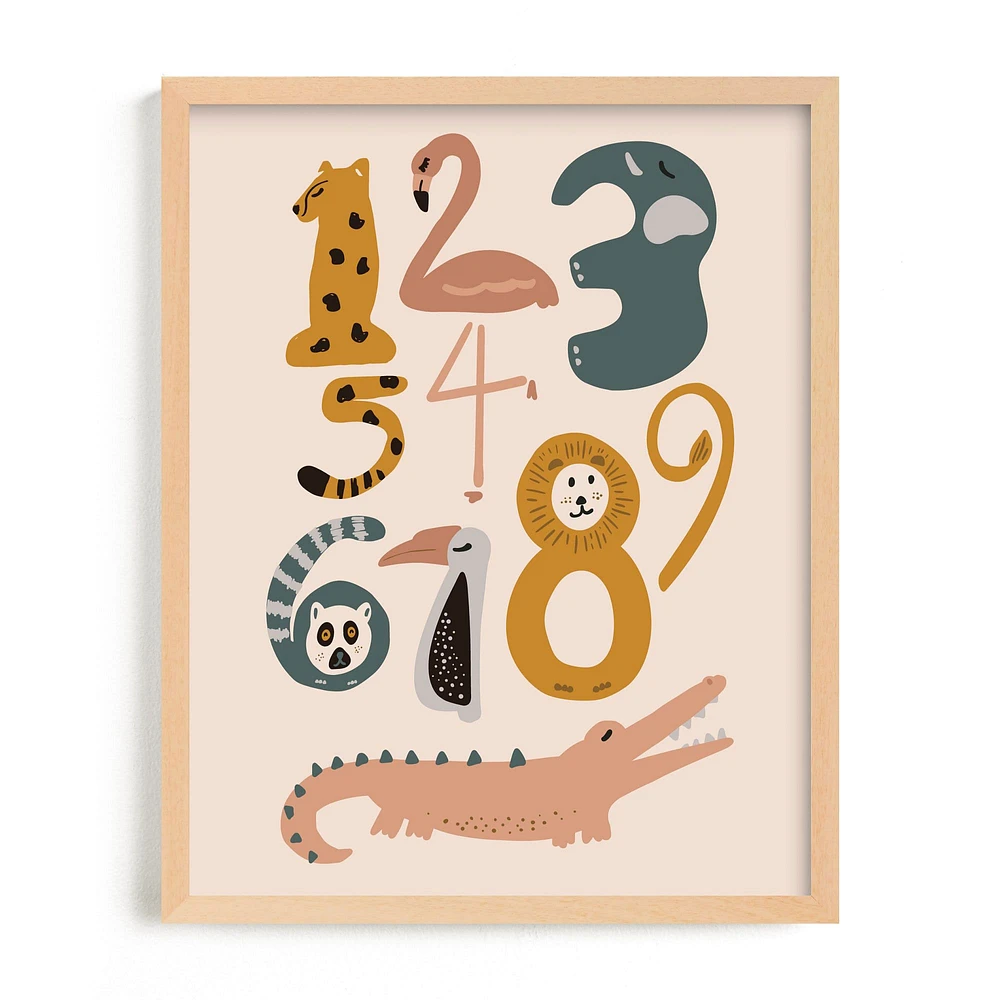 Safari Friends Numerals Framed Wall Art by Minted for West Elm Kids |