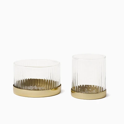 Fleck Fluted Glass Votive Set | West Elm