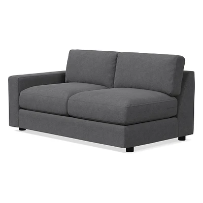 Open Box: Urban Left Arm 2 Seater Sofa, Poly, Performance Distressed Velvet, Pewter