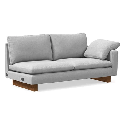 Chip & Dent: Harmony Petite RA 2 Seater Sofa, Down Blend, Performance Distressed Velvet, Frost Gray, Dark Walnut