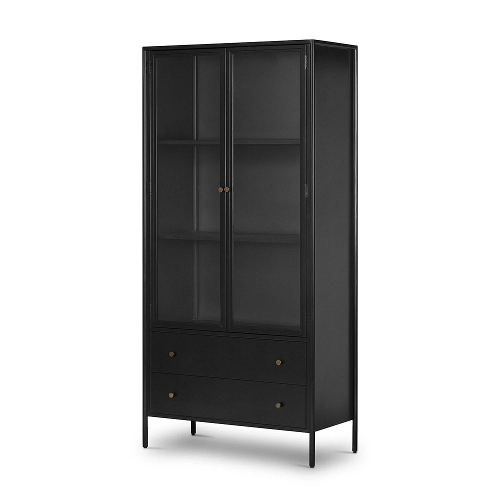 Bronzed Iron Tall Glass Cabinet (40") | West Elm