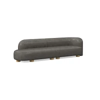 Laurent Leather 2-Piece Bumper Sofa (122.5") | West Elm