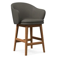 Wayne Leather Swivel Bar & Counter Stools | West Elm