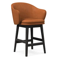 Wayne Leather Swivel Bar & Counter Stools | West Elm