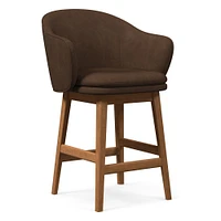 Wayne Leather Swivel Bar & Counter Stools | West Elm