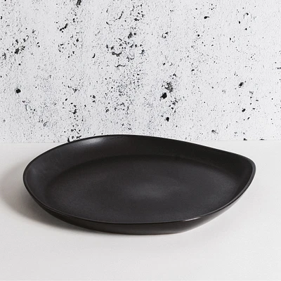 Stoneware Round Serving Platter Matte Black