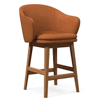 Wayne Leather Swivel Bar & Counter Stools | West Elm