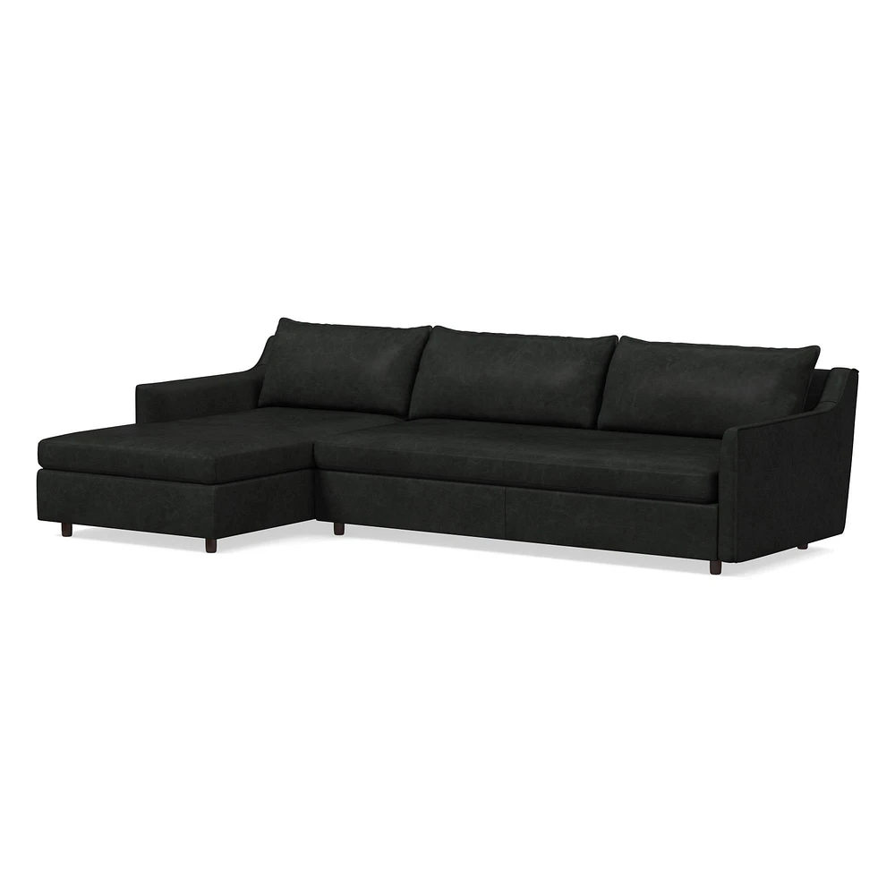 Easton Leather 2 Piece Chaise Sectional | Sofa With West Elm