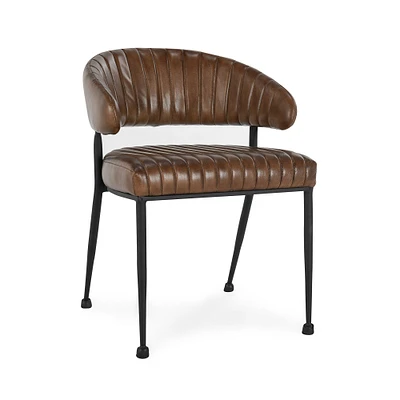 Amory Leather Channeled Dining Chairs | West Elm