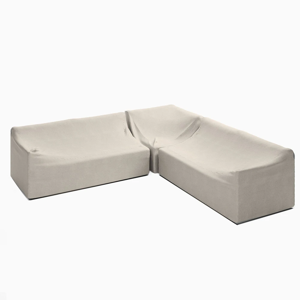 Coastal Outdoor 3-Piece L-Shaped Sectional Protective Cover | West Elm