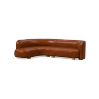 Laurent Leather 2-Piece Wedge Chaise Sectional (111.5") | West Elm