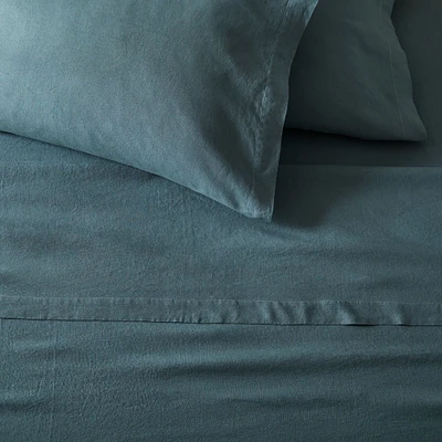 Open Box: Euro Linen Sheet Set, King S/2, Ocean