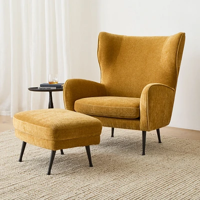 Lucia Wing Chair & Ottoman Set | West Elm