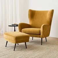 Lucia Wing Chair & Ottoman Set | West Elm