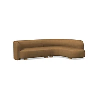 Laurent Leather 2-Piece Wedge Chaise Sectional (111.5") | West Elm