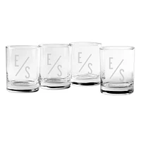 2-Letter Slant Monogram Double Rocks Glass, Set Of 4