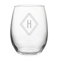 Monogram Stemless Wine Glasses (Set of 4) | West Elm