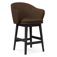 Wayne Leather Swivel Bar & Counter Stools | West Elm